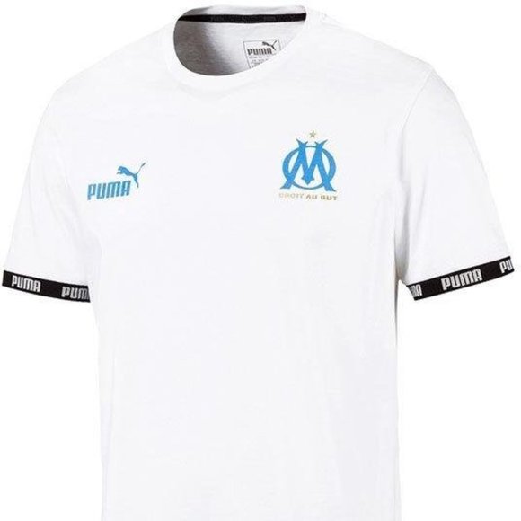 Puma olympique marseille Football Culture t-shirt Sz S Soccer White Tee 756072 - Picture 1 of 16